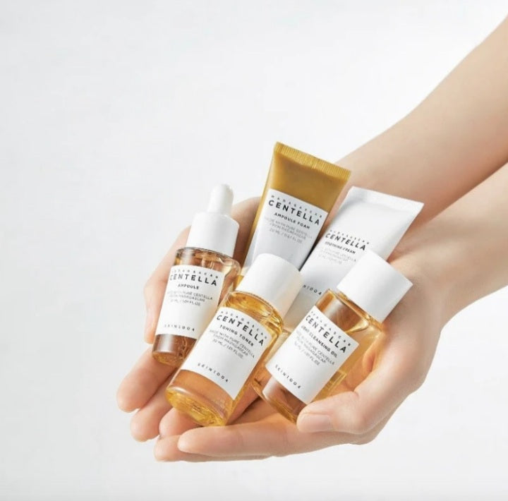 SKIN1004 Centella Cleanser, Face Serum, Toner, Soothing SkinCare Travel Set