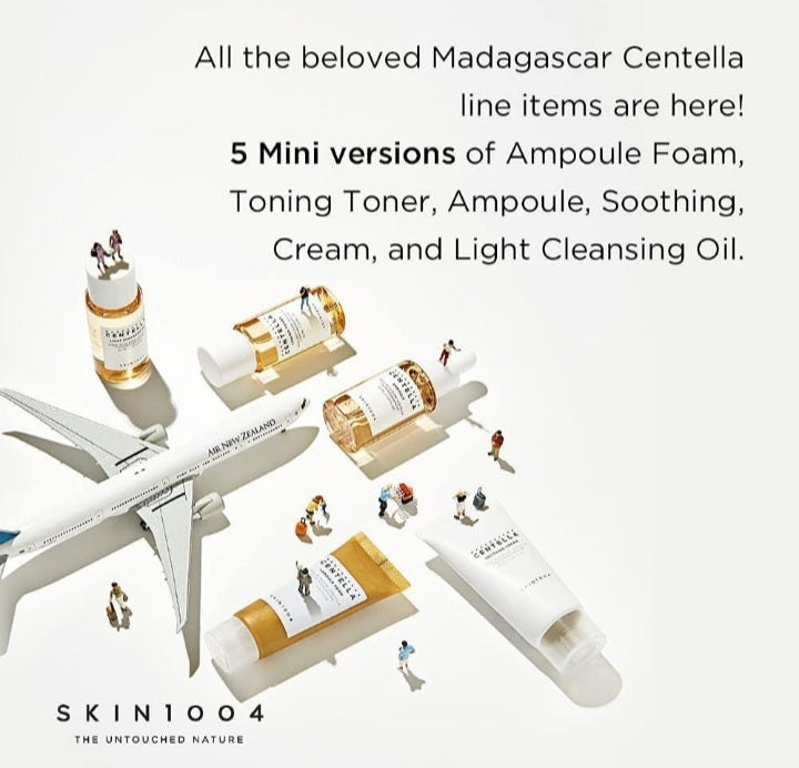 SKIN1004 Centella Cleanser, Face Serum, Toner, Soothing SkinCare Travel Set